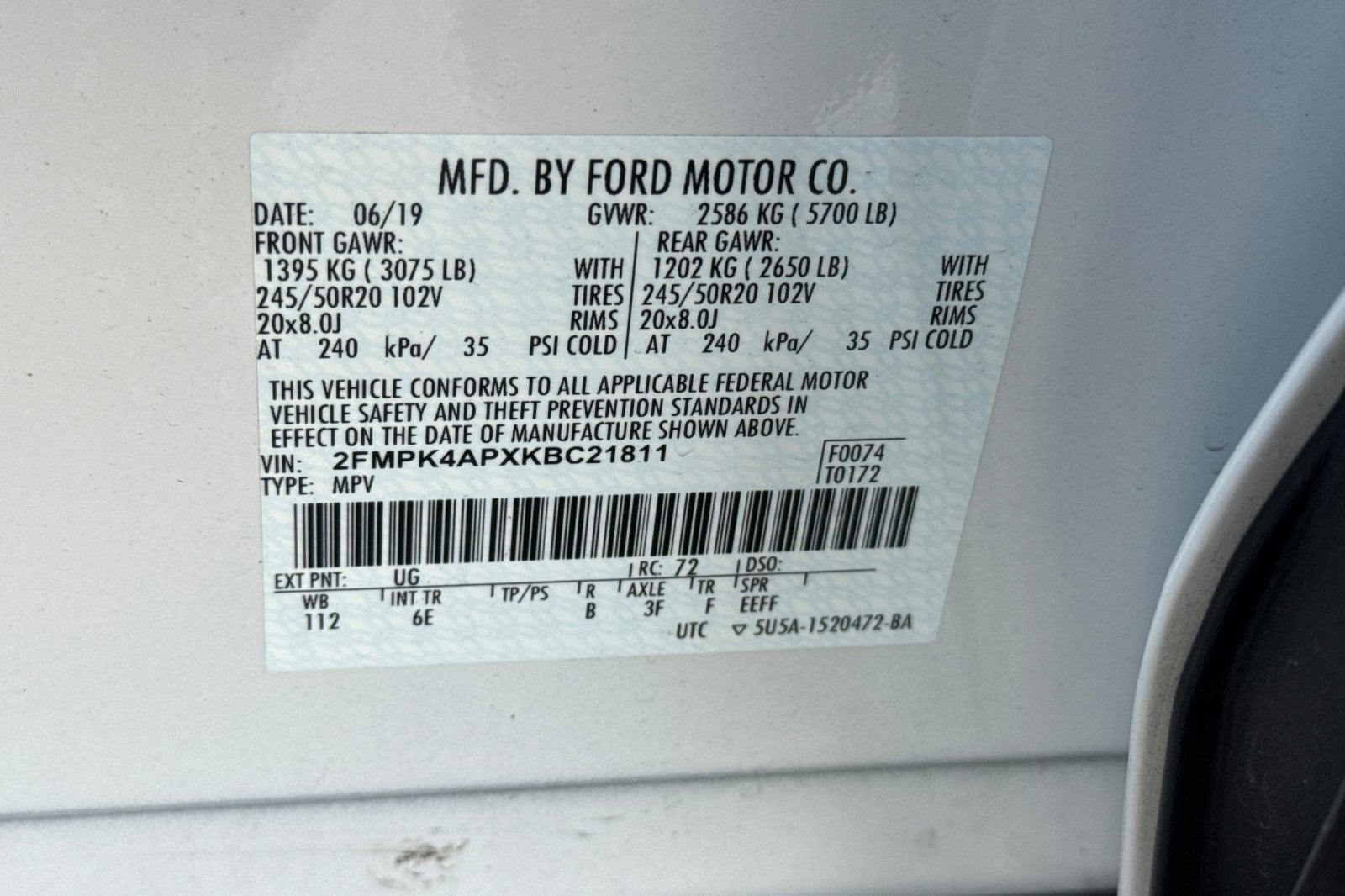 2019 Ford Edge ST Equipment Group 401A