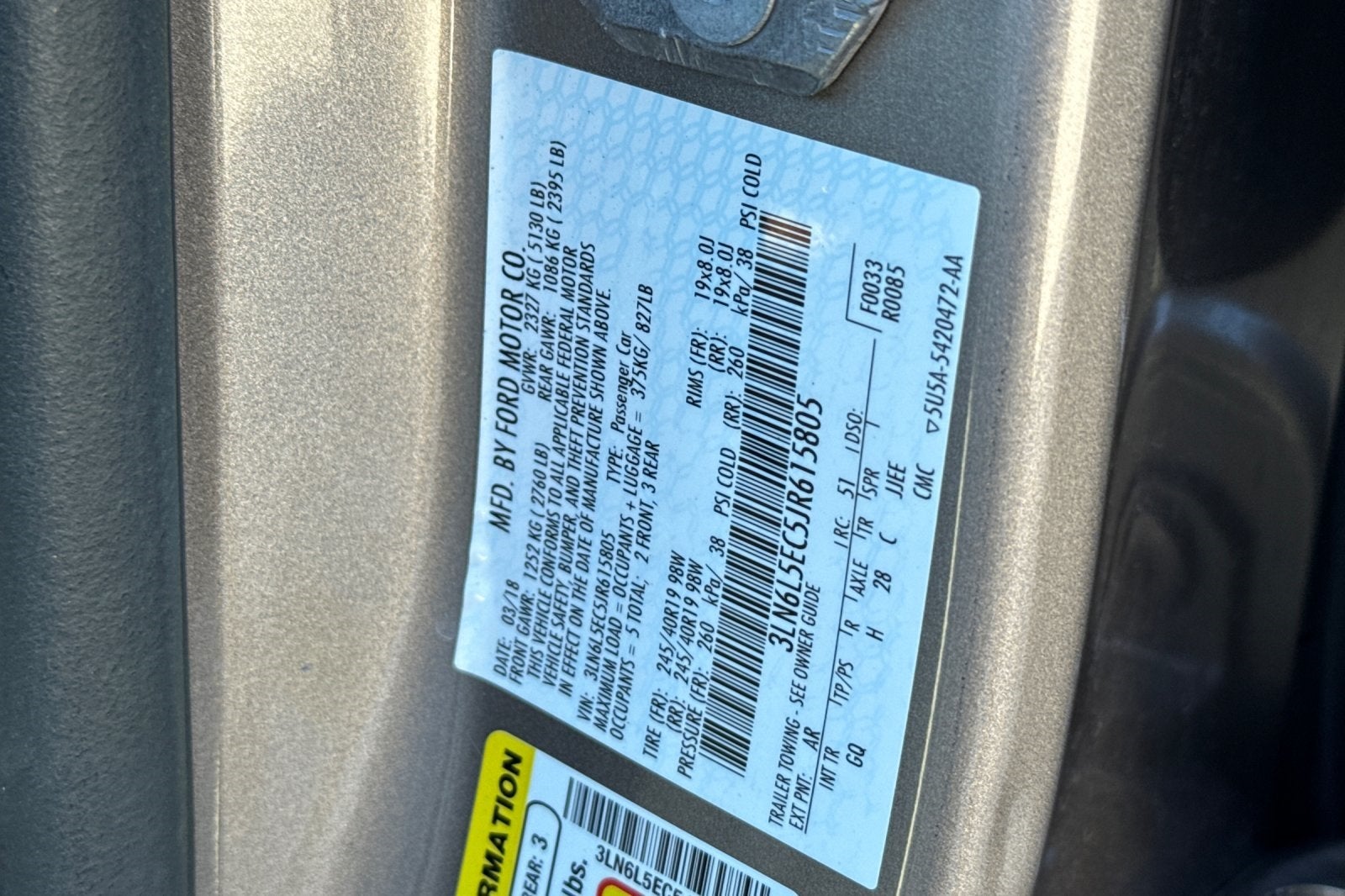 2018 Lincoln MKZ Reserve Luxury Package