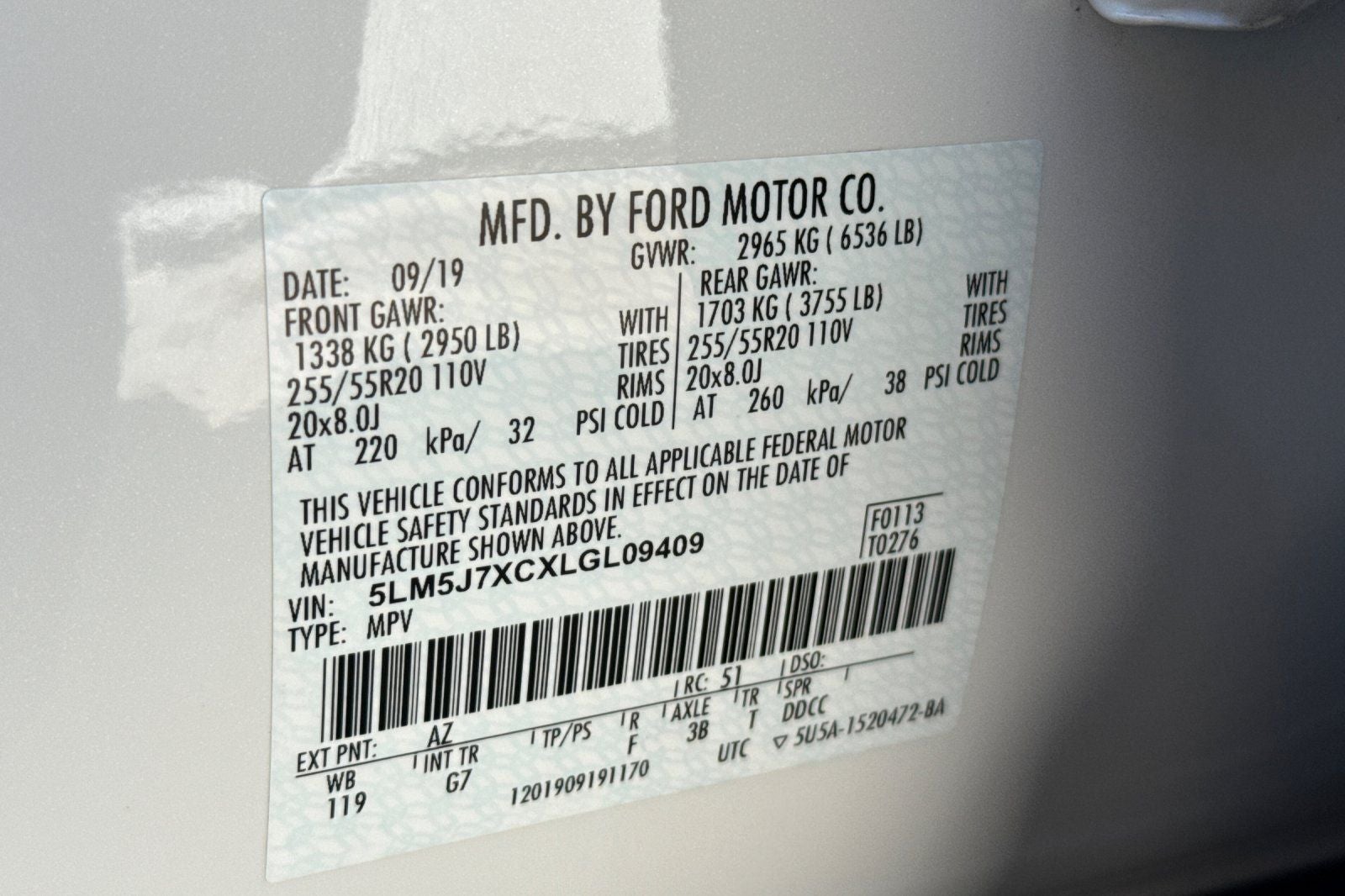 2020 Lincoln Aviator Reserve Equipment Group 201A