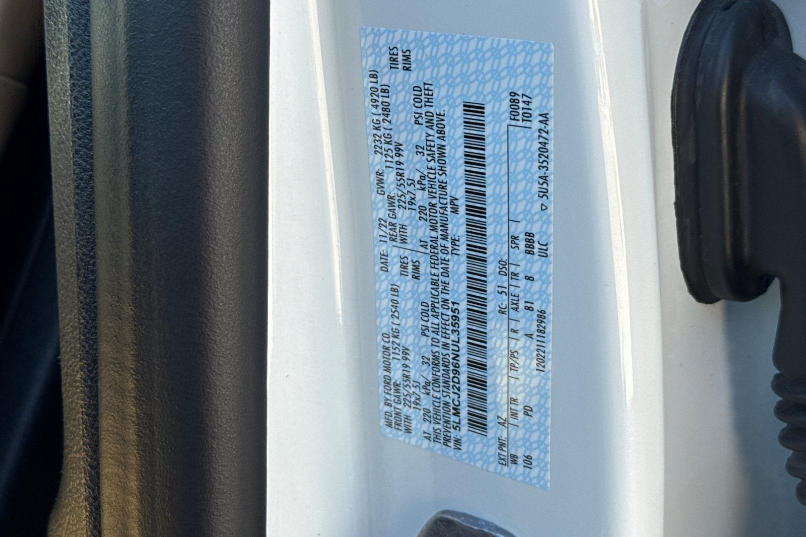 2022 Lincoln Corsair Reserve Equipment Group 201A