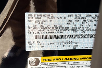 2022 Lincoln Navigator L L Black Label Equipment Group 800A Black Label