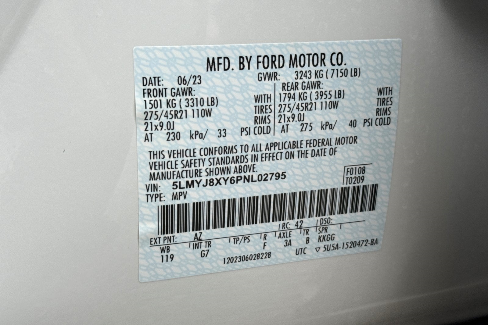 2023 Lincoln Aviator Plug-In Hybrid Grand Touring Equipment Group 301A