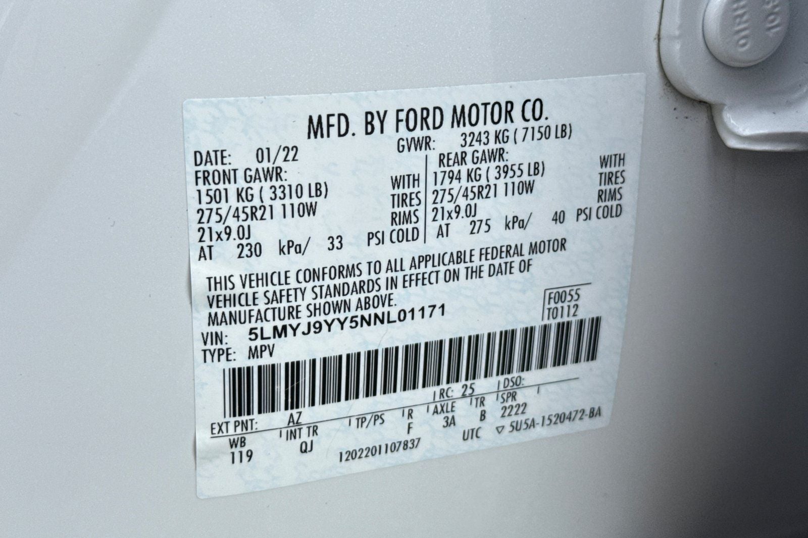 2022 Lincoln Aviator Plug-In Hybrid Black Label Grand Touring