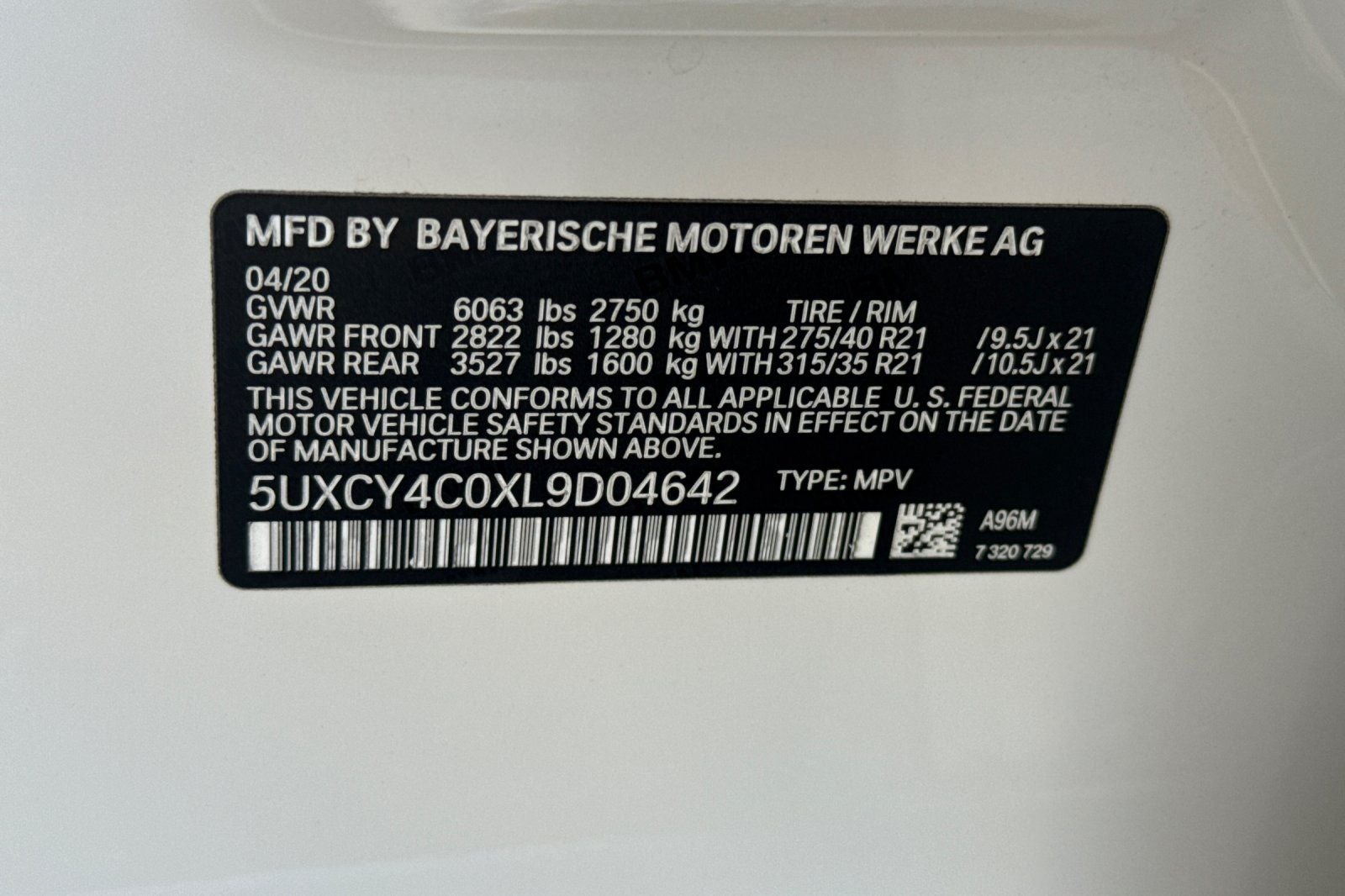 2020 BMW X6 sDrive40i LCPO Competitive+