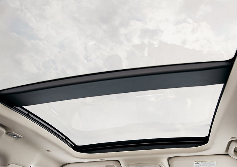 The available panoramic Vista Roof® is shown from inside a 2023 Lincoln Corsair® SUV. | Stevens Creek Lincoln in San Jose CA