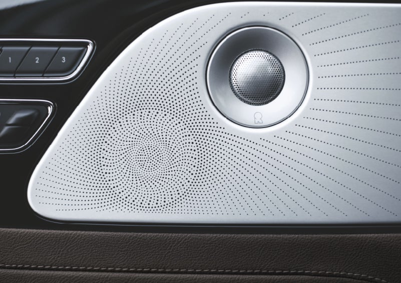 Two speakers of the available audio system are shown in a 2024 Lincoln Aviator® SUV | Stevens Creek Lincoln in San Jose CA