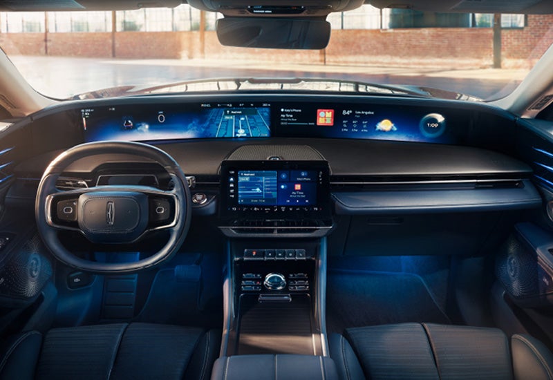 A large panoramic display is shown on the dashboard of a 2024 Lincoln Nautilus® SUV | Stevens Creek Lincoln in San Jose CA
