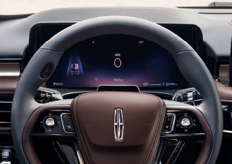 The driver’s information cluster display behind the steering wheel is shown. | Stevens Creek Lincoln in San Jose CA