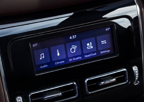Driver controls like music, temperature, air quality, settings, and heat/cool seats are shown. | Stevens Creek Lincoln in San Jose CA