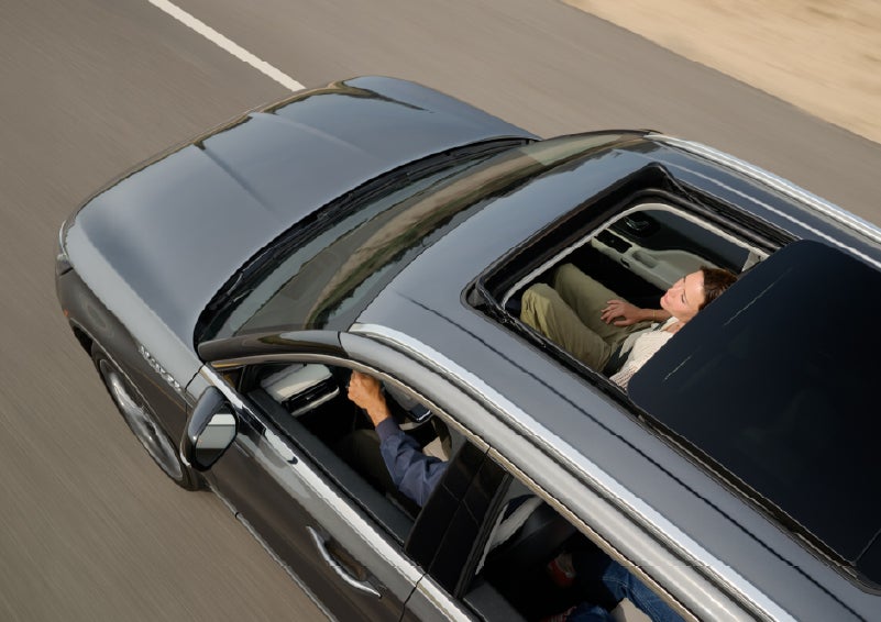 The available panoramic Vista Roof® of a 2027 Lincoln Aviator® SUV is open. | Stevens Creek Lincoln in San Jose CA
