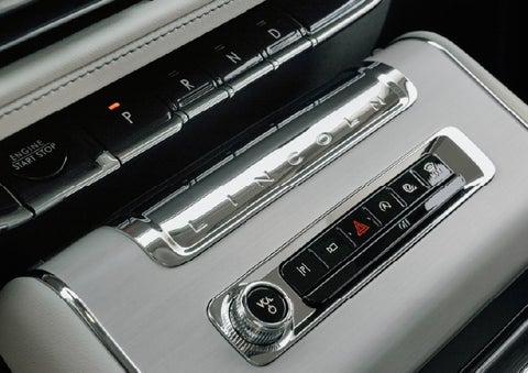 The piano key gear selector of a 2027 Lincoln Aviator® Back Label™ SUV. | Stevens Creek Lincoln in San Jose CA